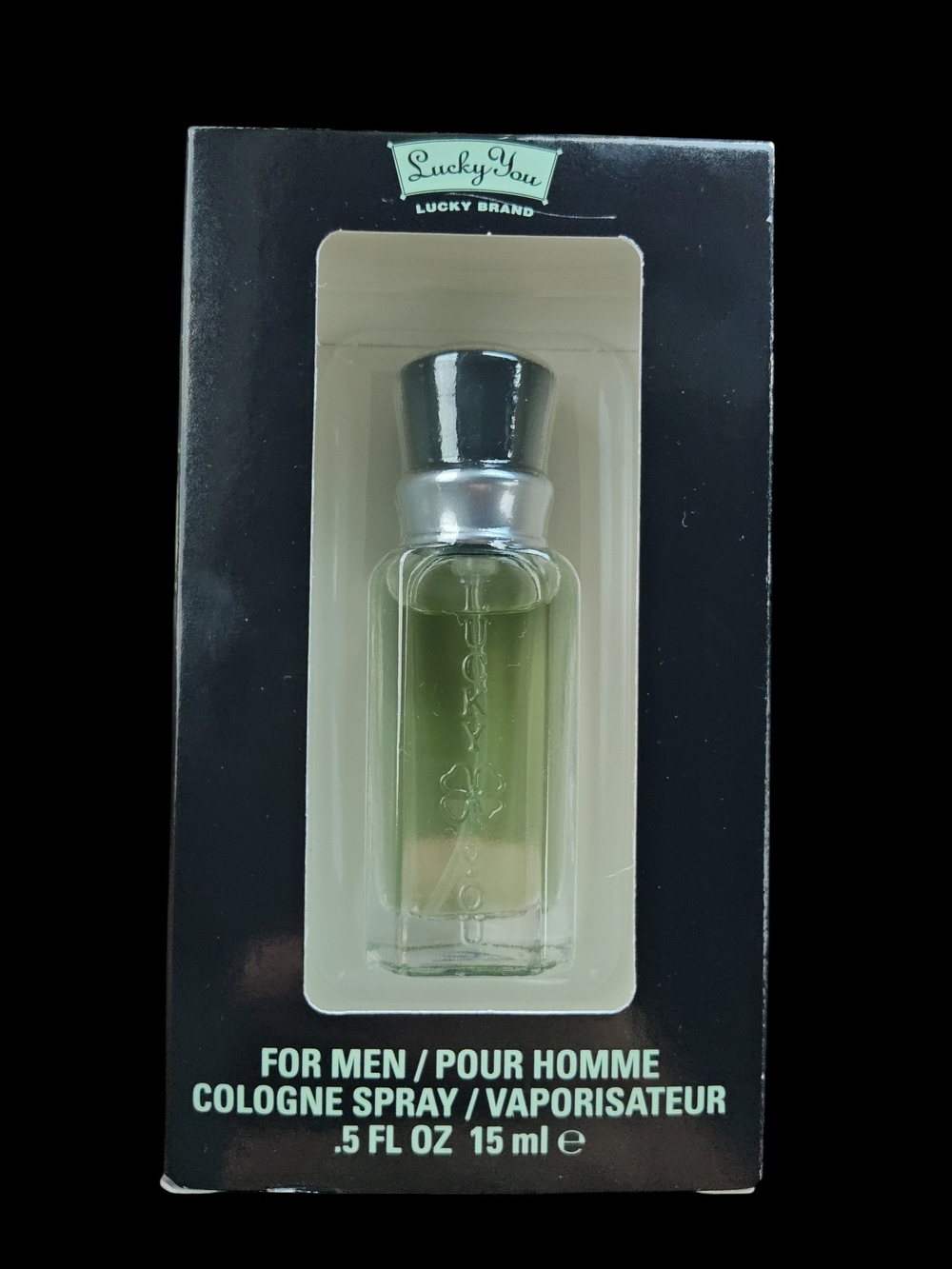 Lucky Brand Men Cologne Spray Black and Pale Green .5 FL Oz. Bottle